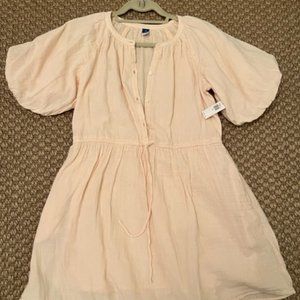 Old Navy Waist-Defined Puff-Sleeve Mini Poet Dress, XS